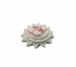 Shinde Exports White Synthetic Marble Lotus Charan Paduka For Puja, 6 Cm