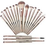 VIVICARE 20 Pcs Professional Makeup Brushes Foundation Eyeshadow Blush Brush,Travel Kabuki Blending Concealers Face Powder Eye Make Up Brushes Set Kit (Champagne)