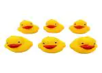 Peppy Kid Bath Squeeze Toys Ducks Yellow - Pack O f 6