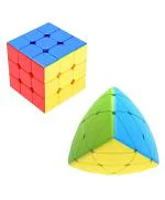 CrackaDeal Plastic Cube Combo 3X3 & Mastermorphix High Speed Stickerless Magic Cube Puzzle, Multicolor (Pack of 2)