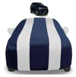 Auto Hub Car Cover Compatible with Mahindra XUV 700 with Mirror Pockets, Triple Stitched, Water Resistant Car Body Cover, Navy, Silver