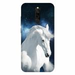Voleano back cover for Redmi 8, White, Horse, Rearing, sky, Ghoda, cases cover