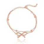 LaBerra Bow Tie Bracelet | Fashion Gold Base Latest Infinity Charm Bracelet | Adjustable Bracelets | Gifts for Women & Girls | Bracelets for Women & Girls