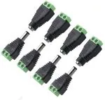 TAAPSEE (4 x Male + 4 x Female) 12V DC Power Connector 5.5mm x 2.1mm 24V Power Jack Socket for Led Strip CCTV Security Camera Cable Wire Ends 8Pcs Plug Barrel Adapter (Black, Pack of 8)