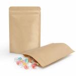Deera Brown Paper Stand Up Ziplock Storage Pouch - 50 Pcs