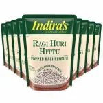 INDIRA FOODS Ragi Huri Hittu, Tasty Popped Ragi Flour (400g x 9), Sugar Free Ragi Malt Mix, Instant Ragi Porridge Mix, Laddu Mix, Roasted Finger Millet Powder, Atta, Taidalu, Nachni, Mandua