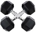 Body Maxx Rubber Hex Dumbbells 20 Kg Pair, Dumbbell Set 20Kg With Grip Home Gym Fitness (Set Of 2)