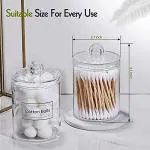DAOME Acrylic Cottonswab Storage Dispenser, Clear Cotton Ball Holder Cotton/Earbud Holder Storage Box, Cosmetics Makeup Storage Holder Box For Women Organizer Container With Lid- 4 Pack