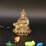 ARTVARKO Decorative Soild Brass Lord of Treasure Wealth Maharaj Kuber Murti Statue (7 x 7 cm)