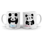 Cheeksy Mr.Panda With Mrs.Panda Cartoon Design Printed 300 Ml Set Of 2 Stylish Coffee Tea Mug For Couples,Husband-Wife,Girlfriend-Boyfriend,Anniversary,Wedding And Valentine Gift,Under 400