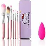 AVTY Makeup Brush Set of 7 with storage box and makeup Blending puff (Pack of 7)