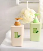 KitchenFest Bamboo Fiber Elegant Cubic Liquid Soap Dispenser for Kitchen/Bathroom 420 ml, Multicolor