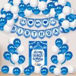 Zyozique Half Birthday Combo Party Supplies, 1/2 Birthday Party Decorations for Boys with Half Birthday Banner,(Pack of 42)