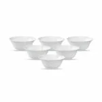 LaOpala Classique Collection, Opal Glass Vegetable Bowl Set 6 pcs, Plain White