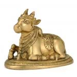 Idol Collections Golden Brass Shiva Devote Nandi Idol