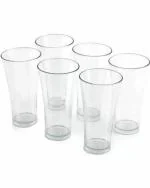 Finner Unbreakable Clear Plastic Glass Set 300 ml (Pack of 6)