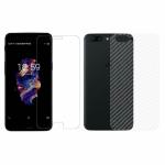 Kite Digital OnePlus 5 Back Screen Protective Film Carbon Fiber Skin Transparent Screen Guard Sticker & Premium Tempered Glass Screen Protector