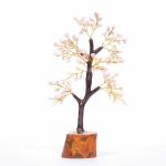 VIBESLE Rose Quartz Crystals Feng Shui Tree - Crystal Tree of Life - Crystal Gifts - Relationship Stone - Pink Crystal Tree - Bonsai Tree Desk - Heart Chakra Gemstones Tree - Crystal Quartz Tree