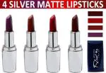 OUR BEAUTY Multicolor 100% Veg And Long Stay Soft Matte Lipstick Combo 105 (Pack Of 4)