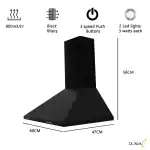 Ruwa GARNET BLACK 60 Wall Mounted Chimney