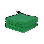 Double Sided colour Microfiber Cloth for Car Cleaning, Home, and kitchen any use Microfiber Towel 750 GSM 40X40cms 750GSM, (Pack Of 2) Green.