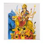SHOP BY ROOM Ceramic Devi Amba Tiles for Home Entrance, Temple, Office - 6 x 6 Inch