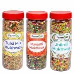 Farm4u,Punjabi Mukhwas, Jhilmil Mukhwas & Tulsi Mix Mukhwas Pack of 3
