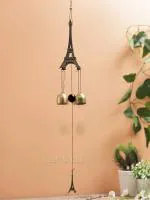 CraftVatika Metal Eiffel Tower Wind Chime Chimes Hanging for Balcony Positive Energy Decoration