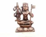 SEARCHERS PARADISE Copper Idols of god Manavala Mahamuni Holding Vishnu 395 g, 8.5 cm, Patina Antique Finish, Pack of 1 Piece