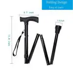 iwalk; Changing lives Foldable & Adjustable Imported Walking Stick - Black
