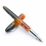 GOLD LEAF Jinhao 200 Acrylic Fountain Pen (Amber, Fine Nib)