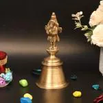 ARTVARKO Decorative Brass Vishnu Vehicle Garuda Hand Held Bell Ghanti - 6 inch