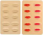 DAIMANPU Lip Makeup Learning Kit, Lip Tattoo Silicone Dummy Fake Skin Reusable Tattoo Kit Temporary Tattoo Kit