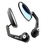 BIGBIRD Best RM-16 Scooty Handle Bar Rear View Mirror Side Oval Shape Fancy Mirror Set of 2 Black for Suzuki Access