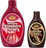 Mr.Kool Strawberry Syrup 623gm and Chocolate Syrup 450gm. Pack Of 2 Combo. Strawberry
