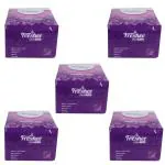 Freshee Pack of 5 Tissue Box for Face, 1Ply Paper Tissue Box, 100 pulls each