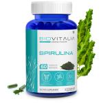 Biovitalia Organics Spirulina Capsules - Enhance Endurance & Energy, Rich in B Vitamins - 60 Veg Caps, ISO Certified| WHO GMP Animal Cruelty-Free| 100% Vegan Gelatin Free| USDA I HACCP