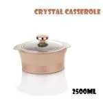 UNICEPT CRYSTAL Stainless Steel Casserole with Glass Lid|HotPot Thermosteel Insulated Casserole|Roti Server-2500 ML|(Pack of 1,Rose Gold)