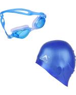 The Morning PlayArrowMax Blue Googles and Silicon Cap Swimming Kit