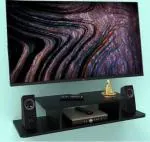 AR SABRI SHOPEE Arif Rao Shopee Arif Rao Black Engineered Wood Wall Tv Set Up Box And Wifi Stand Wall Hanging Storage Shelf And Cabinet And Rack