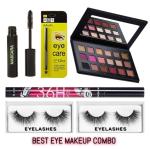 LADYEYE Eye Makeup Kit Combo With Waterproof Mascara, ADS Kajal, 36H Eyeliner, Eyeshadow Palette & 2 Eyelashes Set