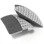 Restofit Microfiber Cloud Sleeping Pillows with Adjustable Zipper| Set of 2 Pillows Standard Size, 26x16 Inches | White & Grey