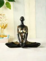 CraftVatika Yoga Lady Butterfly Pose Handcrafted Showpiece for Home Decor Living Room Gift Items