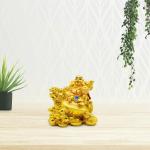 pujaNpujari Vastu Feng Shui Laughing Buddha Idol Decorative Showpiece for Money, Wealth and Good Luck