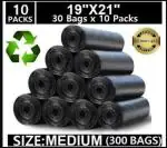 Chetaru Chetaru Biodegradable Black Garbage Bag - 19x21 ,(10X30=300 Pieces) Medium 5 L Garbage Bag (300Bag )