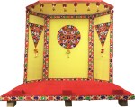DECORATION CRAFT Eco friendly Made with Wood & Cloth, Ganesh Temple - Medium Temple
