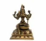 Idol Collections Gold Brass Goddess Meenakshi Amman Parvati Statue With Parrot Golden, 5 Inch