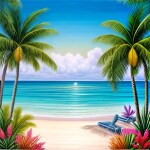 Love Creation A4 Size poster print for creative wall art- coastal-beach-dream-canvas-print-8713(Non Sticker)