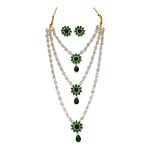 ADVIVEE Green Stone Gold Plated Inspired By Nita Ambani Jewellery Set (Pack of 1)