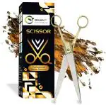 Organim Care Products 7 inch Barber Scissors Golden Metal